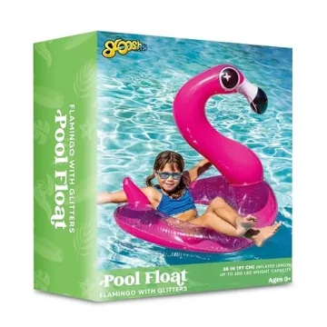 Flamingo Pool Float with Glitter for Fun Summer Days