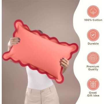 Folkulture Throw Pillow Covers 12x20 Lumbar Pillow Decorative, Couch Pillows for Living Room, Set of 2 Cute Outdoor Pillows,Boho Pillow Covers,Throw Pillows