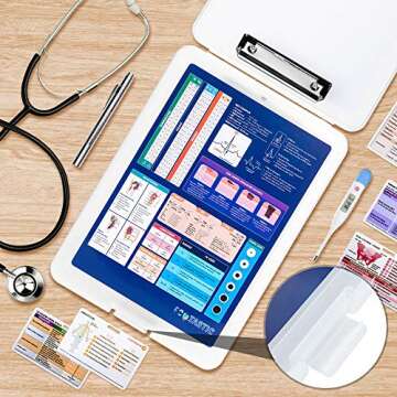 ECOTASTIC Nursing Clipboard with Medical Chart & Penlight - Essentials for Students, Nurses, Doctors...