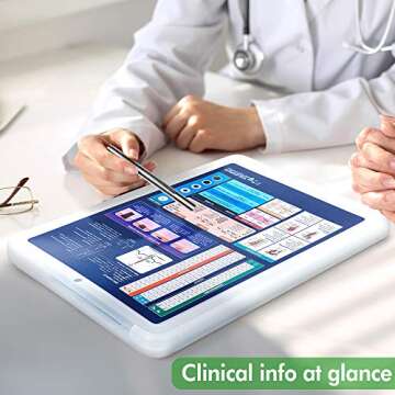 ECOTASTIC Nursing Clipboard with Medical Chart & Penlight - Essentials for Students, Nurses, Doctors, Clinic Staff - White Folding Storage Organizer with Cheat Sheet & White Penlight