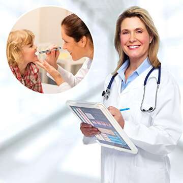 ECOTASTIC Nursing Clipboard with Medical Chart & Penlight - Essentials for Students, Nurses, Doctors, Clinic Staff - White Folding Storage Organizer with Cheat Sheet & White Penlight