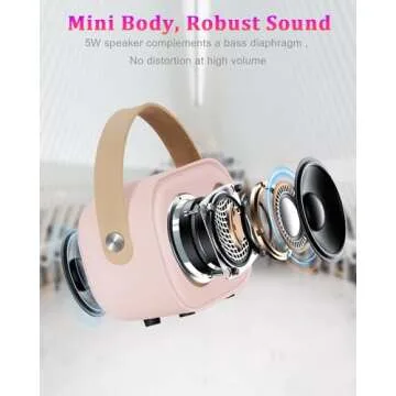Mini Karaoke Machine for Kids&Adults,Portable Bluetooth Speaker with 2 Wireless Microphones and Stereo Sound Enhanced Bass,Gifts for Girl 3 4 5 6 7 8 9 10 11 12+ Years Old Home Party (Pink)