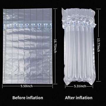 Wine Bottle Travel Protector Bags, Conilly 50 Packs Inflatable Air Column Packaging Bubble Bag with ...
