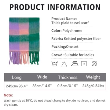 Oversized Winter Plaid Scarf for Women - Trendy & Cozy