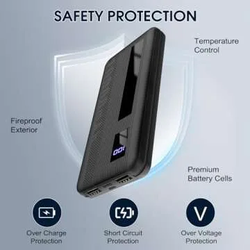 Dbasne Portable Charger, 10000mAh Slim Power Bank Fast Charging