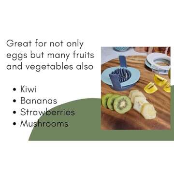 Egg Slicer for Hard Boiled Eggs Stainless Steel Egg Slicers Heavy Duty Egg Cutter Strawberry Slicer for Kiwi Bananas 4 in 1 Multifunctional fruit slicer Egg Dicer