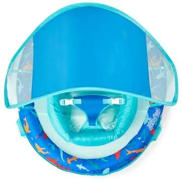 Swimways Infant Spring Float, Baby Pool Float with Canopy & UPF Protection, Swimming Pool Accessories for Kids 3-9 Months, Shark