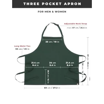 Chef Works Adjustable Apron with Three Pockets