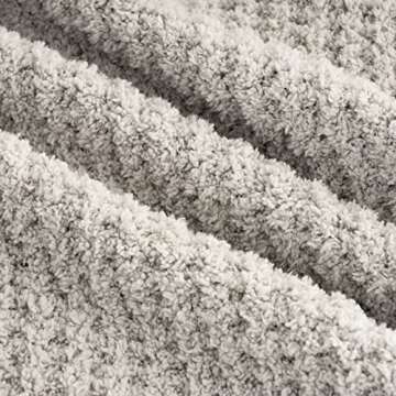 RECYCO Super Soft Throw Blanket for Couch, Warm Cozy Lightweight Throw Blanket Knit Blankets for Bed Chair Sofa Living Room, Light Grey, 50x60 Inches, Laundry Bag Included