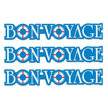 Beistle 3 Piece Bon Voyage Streamers - Nautical Themed Celebration Decor