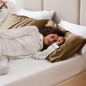 Love's cabin Satin Pillowcase for Hair and Skin (Brown, 20x30 inches) Similar to Silk Pillow Cases, ...