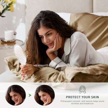 Love's cabin Satin Pillowcase for Hair and Skin (Brown, 20x30 inches) Similar to Silk Pillow Cases, Pillow Cases Queen Size Set of 2 - Satin Cooling Pillow Covers with Envelope Closure