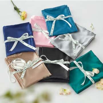 Love's cabin Satin Pillowcase for Hair and Skin (Brown, 20x30 inches) Similar to Silk Pillow Cases, Pillow Cases Queen Size Set of 2 - Satin Cooling Pillow Covers with Envelope Closure