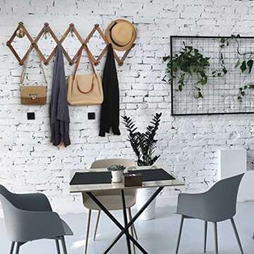 WEBI Accordion Wall Hanger with 16 Peg Hooks - Expandable Rack