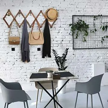 WEBI Accordion Wall Hanger with 16 Peg Hooks - Expandable Rack