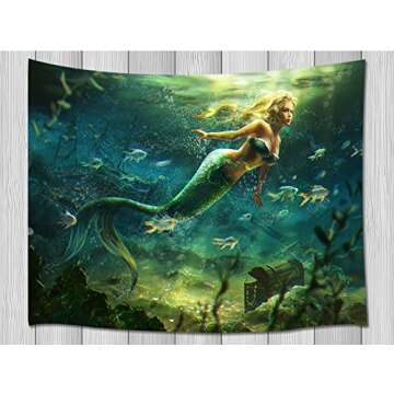 Enchanting KOTOM Mermaid Decor Tapestry for Magical Spaces
