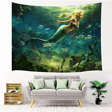 Enchanting KOTOM Mermaid Decor Tapestry for Magical Spaces