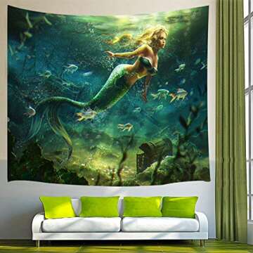 Enchanting KOTOM Mermaid Decor Tapestry for Magical Spaces