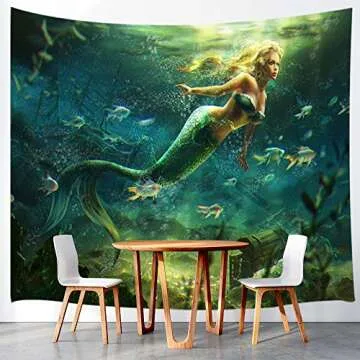 Enchanting KOTOM Mermaid Decor Tapestry for Magical Spaces