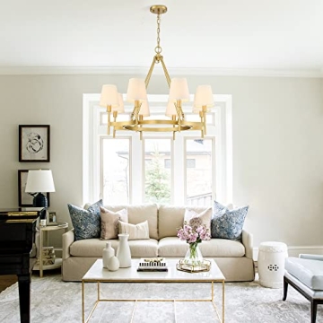 Untrammelife Gold Wagon Wheel Chandelier for Modern Homes