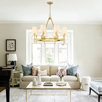Untrammelife Gold Wagon Wheel Chandelier for Modern Homes