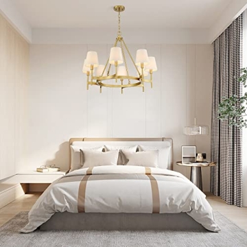 Untrammelife Gold Wagon Wheel Chandelier for Modern Homes