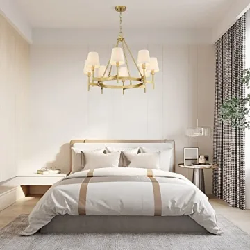 Untrammelife Gold Wagon Wheel Chandelier for Modern Homes