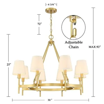 Untrammelife Gold Wagon Wheel Chandelier for Modern Homes