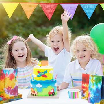 Zonon 24 Pcs Tie Dye Paper Bags Camouflage Treat/Goody Retro Gift Bags Colorful Tie Dye Paper Accessories Party Favor Decoration Supplies for Birthday (Classic Style)