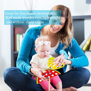 4 Pack Wooden Lacing Toy for Fine Motor Skill Development