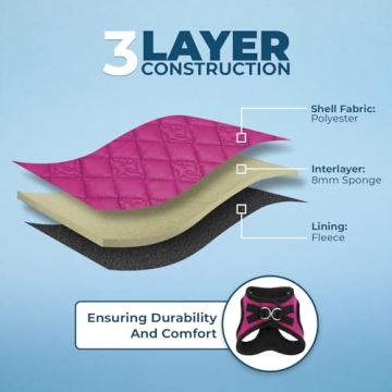 Best Rated Voyager Step-in Harness for Pets with Plush Fleece Lining by Best Pet Supplies - Support Harnesses- Secure Wrap around Closure- Escape Proof Design- Great Pet Lover Gifts (Small, Fuchsia)