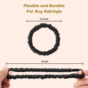 6PCS Silk Scrunchies for Hair, 100% Mulberry Silk Hair Ties, Elastic Ponytail Holders No Damage, Scrunchies for Women Girls