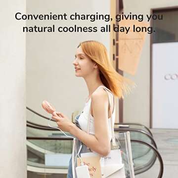 JISULIFE Handheld Mini Fan, Portable and Small with 3 Speeds, USB Rechargeable Battery Operate for O...