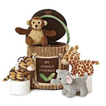 Aurora® Engaging Baby Talk™ My Jungle Friends™ Baby Stuffed Animal - Sensory Delight - Interact...