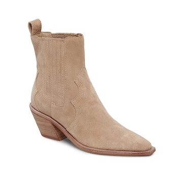 Chic Eco-Friendly Dolce Vita Senna Almond Suede Boots for Women.