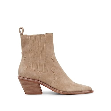 Chic Eco-Friendly Dolce Vita Senna Almond Suede Boots for Women.