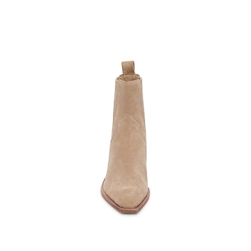 Chic Eco-Friendly Dolce Vita Senna Almond Suede Boots for Women.