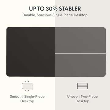 FLEXISPOT EN2 Whole-Piece Standing Desk with Clamp Power Strip, 48x30 Electric Stand Up Height Adjustable Desk with Cable Management (Black Frame + Black Top, 2 Packages)