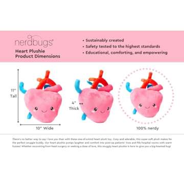 Nerdbugs Heart Plush - The Perfect Gift for Health Awareness