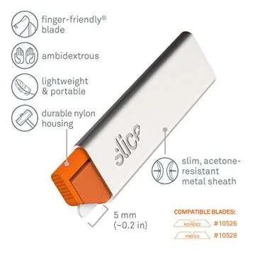 Slice Carton Safe Ceramic Box Cutter, 1 Pack, Grey + Orange