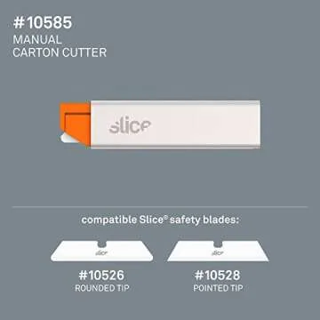 Slice Carton Safe Ceramic Box Cutter, 1 Pack, Grey + Orange