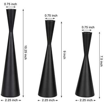 Vixdonos Taper Candlestick Holders - Elegant Metal Set of 3 for Home Decor