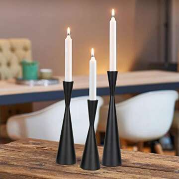 Vixdonos Elegant Taper Candlestick Holders Set of 3