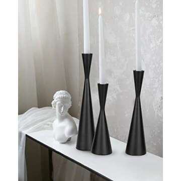 Vixdonos Elegant Taper Candlestick Holders Set of 3