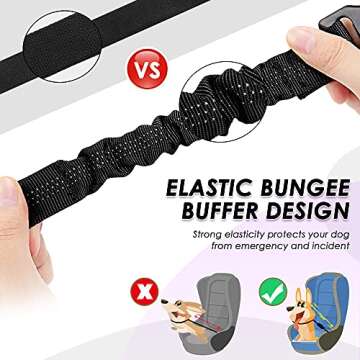 Adjustable Dog Car Seat Belt with Collapsible Bowl