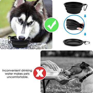 Adjustable Dog Car Seat Belt with Collapsible Bowl