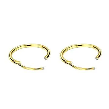 FANSING Earrings for Women Hoop Earrings Trendy Cartilage Earring Hoop Surgical Steel Earrings for Men Gold 8mm
