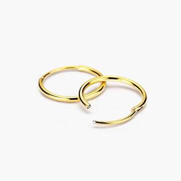 FANSING Earrings for Women Hoop Earrings Trendy Cartilage Earring Hoop Surgical Steel Earrings for Men Gold 8mm