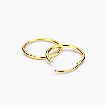 FANSING Earrings for Women Hoop Earrings Trendy Cartilage Earring Hoop Surgical Steel Earrings for Men Gold 8mm