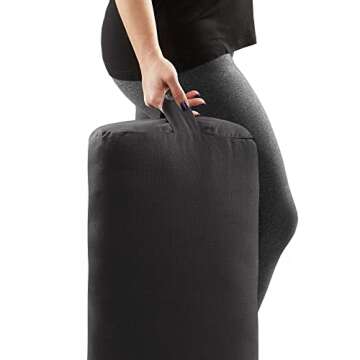 Node Fitness Organic Cotton 25" x 12" Rectangular Yoga Bolster - Black